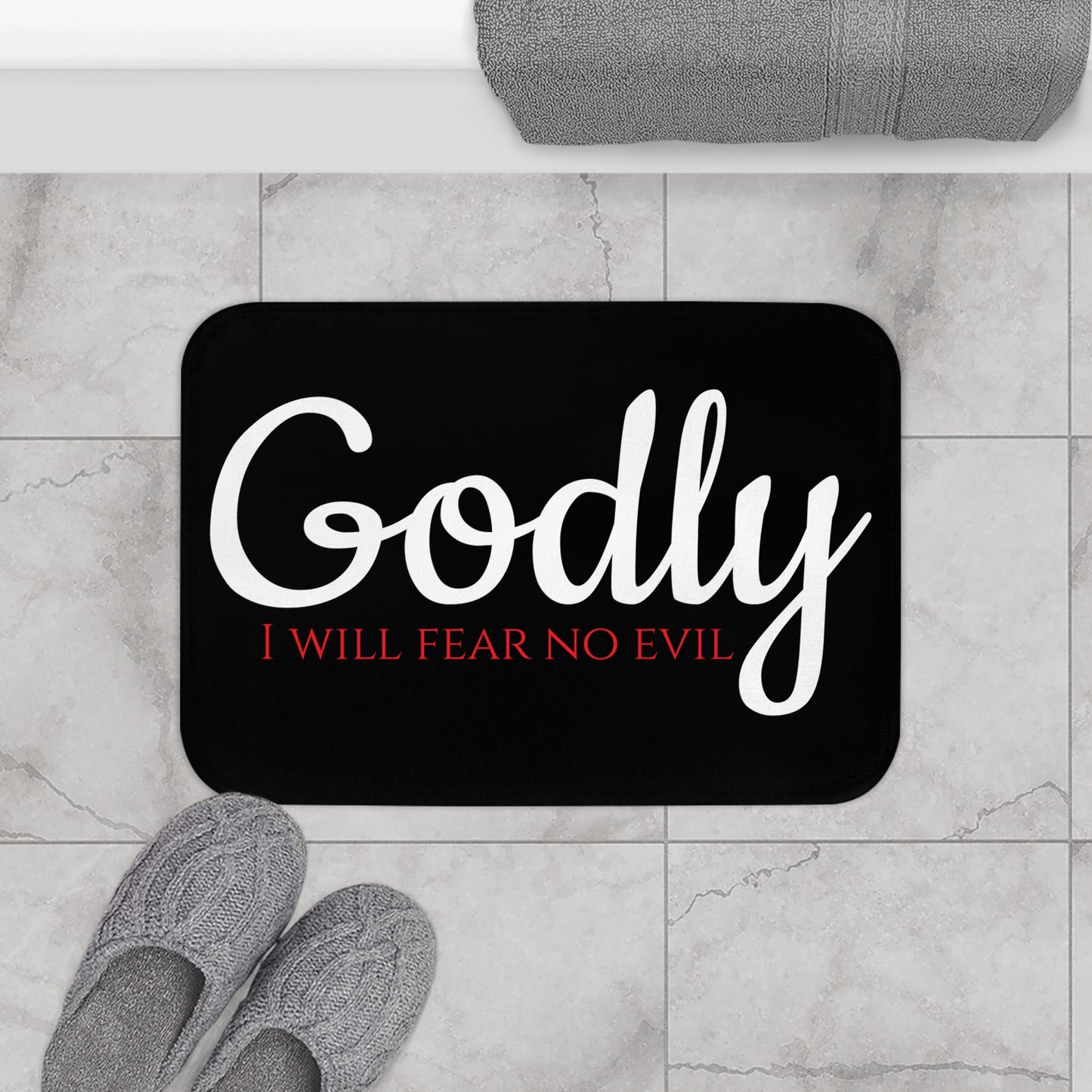 GODLY... Fear No Evil Bath Mat